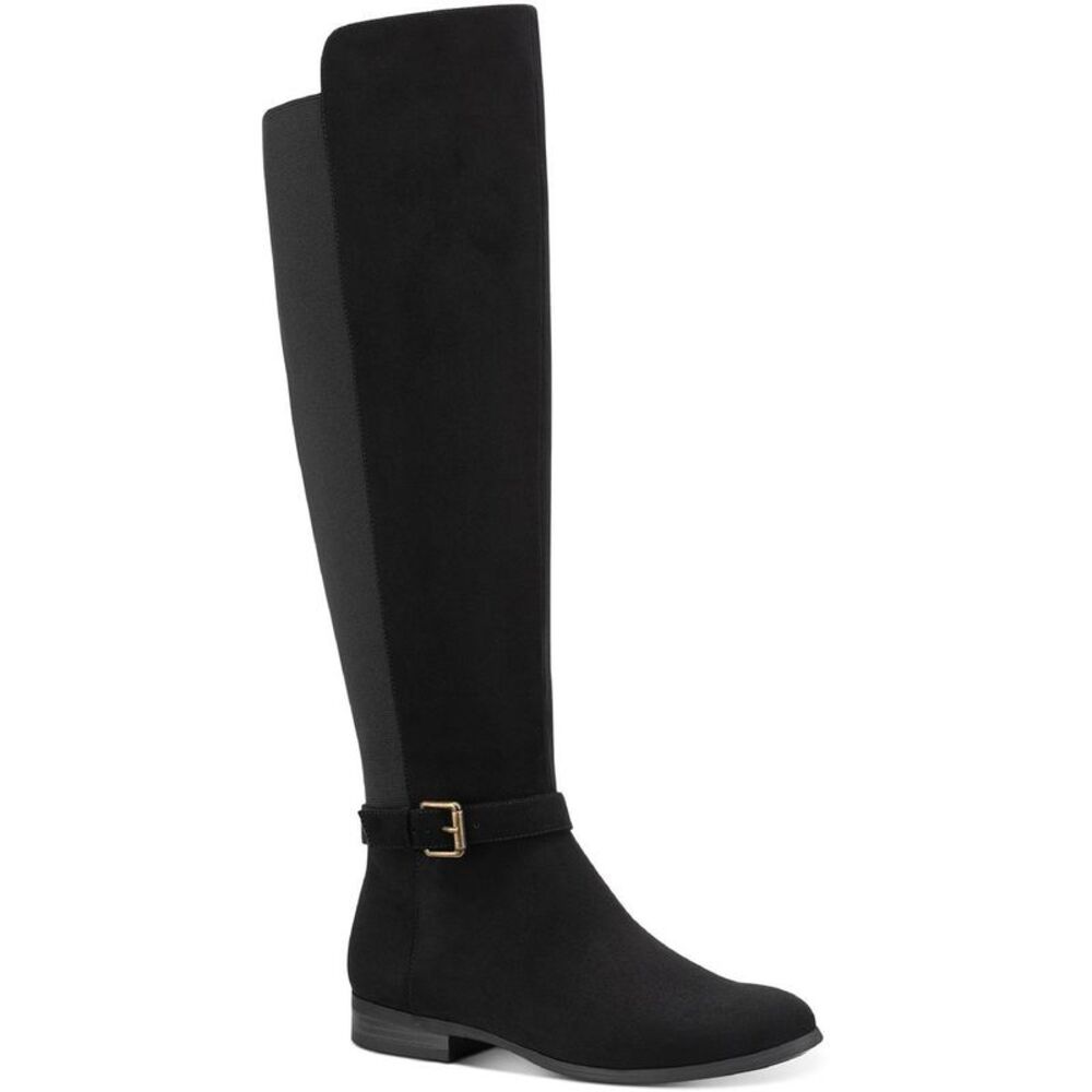 Style & Co. Womens Kimmball Black Faux Suede Tall Knee-High Boots Shoes Used